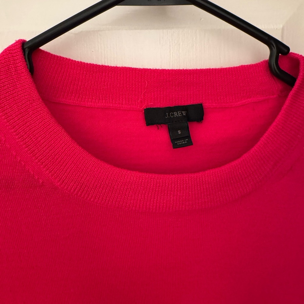 J. Crew Bright Pink Merino Wool Sweater